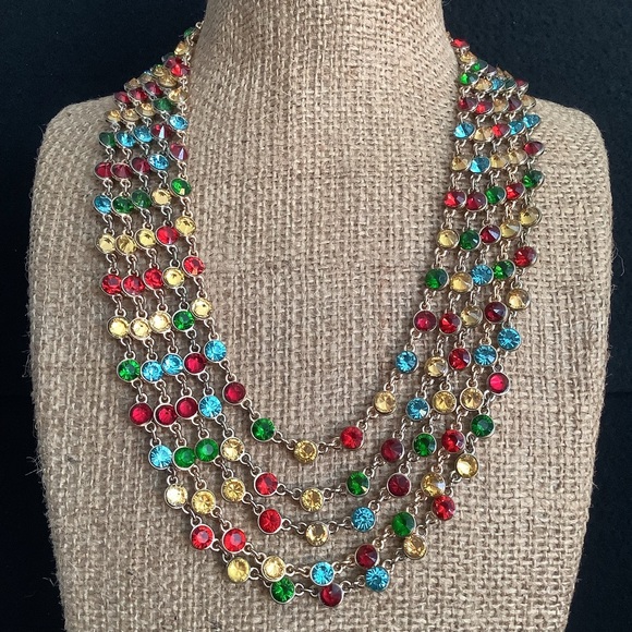 Vintage Talbot’s multi color rhinestone necklace. - Picture 2 of 8
